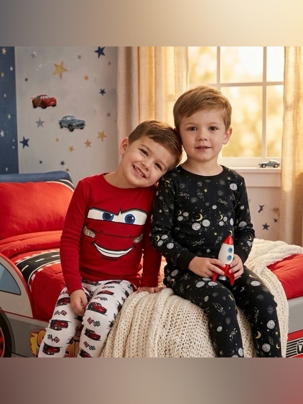Disney Cars & Space Pajama Set GAP Spotted Zebra Boys Size 4T 2 Pc